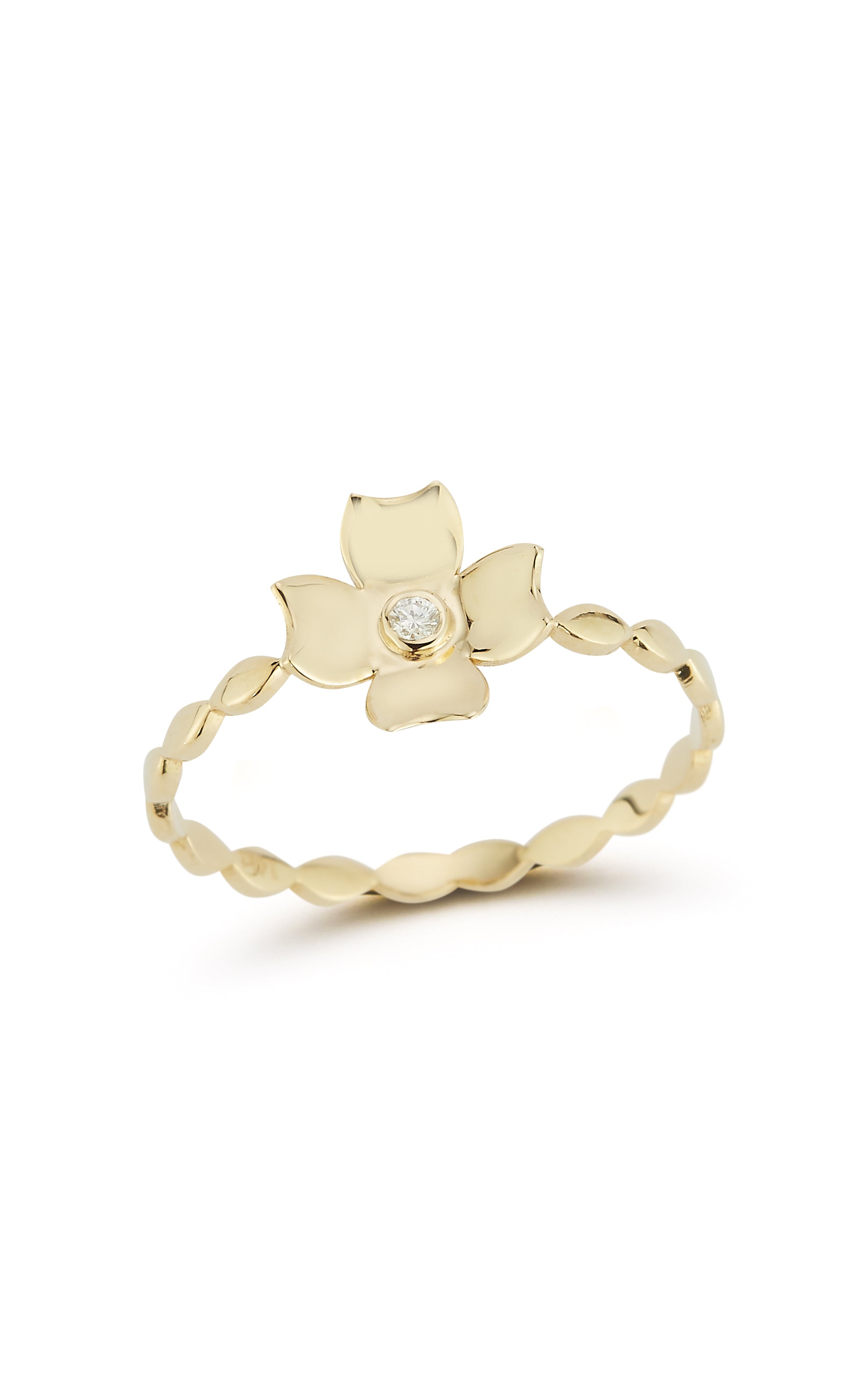 Flower Ring with Diamond