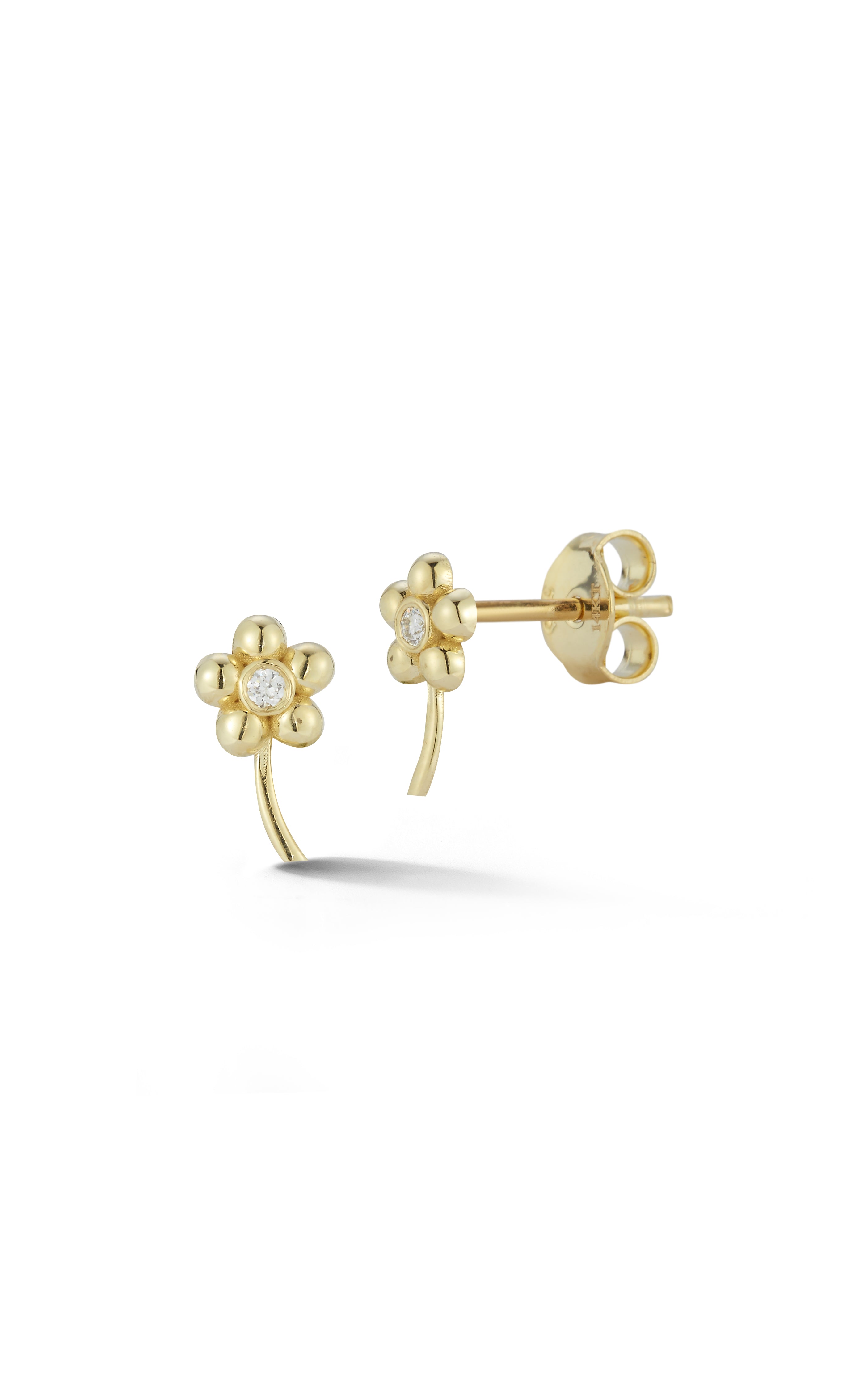 Flower Studs with Diamonds